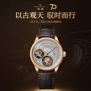 海鸥表海鸥表手表男款双陀飞轮机械表防水皮带男表手表男士8842G
