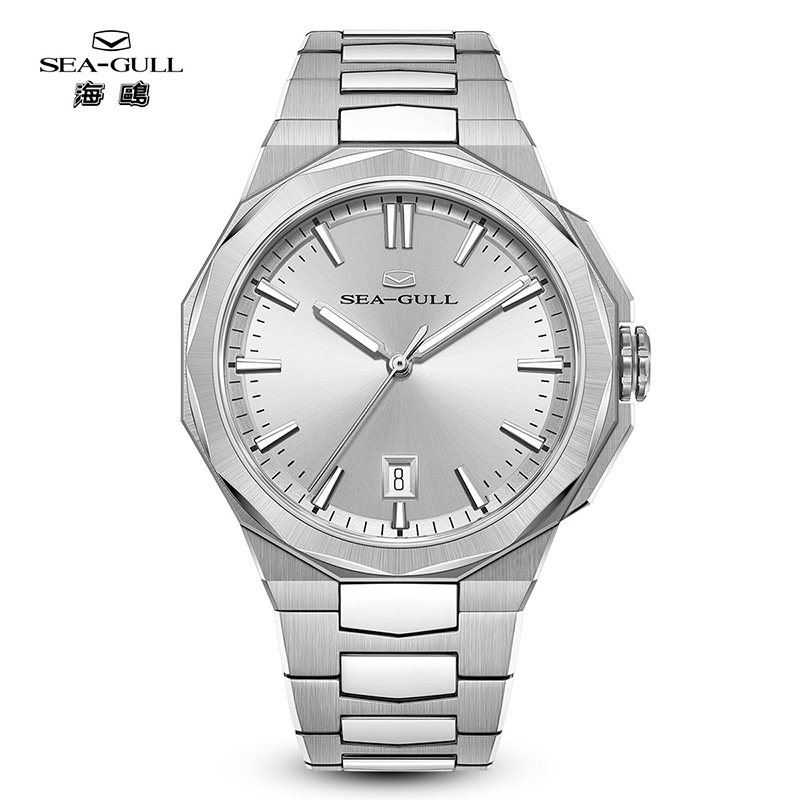 海鸥表手表男款自动机械表潮流商务日历经典钢带男士腕表1140