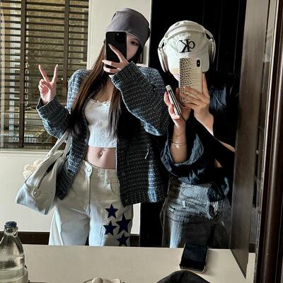 牛仔外套女春季蓝色翻领宽松