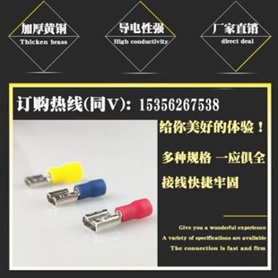 FDD插簧接线端子插拔式 接线端子母预绝缘接头冷压纯铜鼻子接线耳