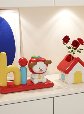 多巴胺可爱招财狗玄关钥匙收纳摆件新家入户门口鞋柜乔迁新居礼品