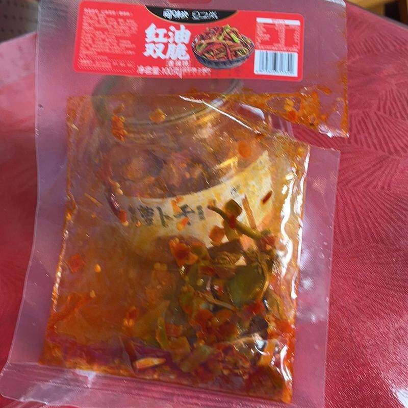 红油双脆开袋即食贡菜蕨菜香辣脆嫩爽口凉拌菜鹿茸菇下饭菜咸菜