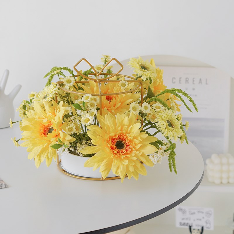 蛋糕盒花艺摆件客厅假花仿真花插花摆设餐桌花摆花花束装饰花干花