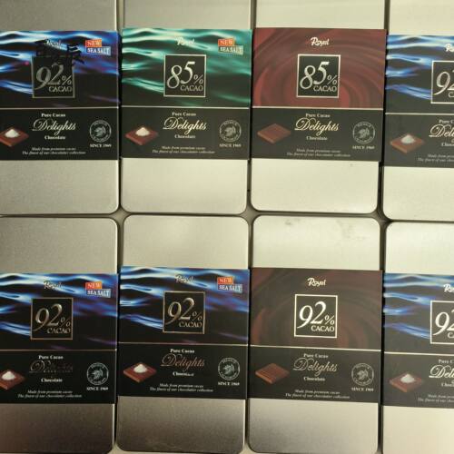韩国皇家Royal黑巧克力92% 110g 58/76%90克抹茶红茶蓝莓橙铁盒装