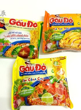 越南方便面泡面GauDo Mi虾面鸡肉蔬菜面干脆面即食面63g袋装