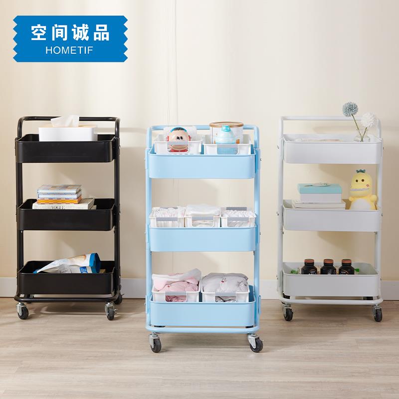 空间大师小推车置物架落地多层可移动厨房收纳美容院理发店工具车