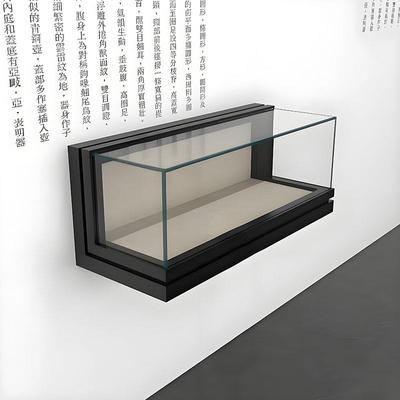 博物馆玻璃展示柜壁柜悬挑柜文物液压挂墙式产品展览陈列柜台吊柜