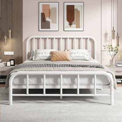 铁艺床出租房用欧式简约铁艺双人床架防异响加厚加粗稳固铁床架单