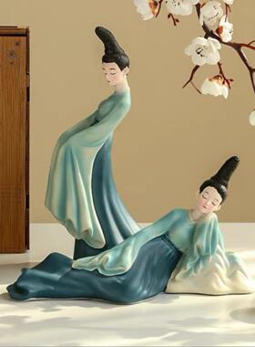 祇有这个绿色文化创意古风女士艺术电视柜装饰客厅家装乔迁礼物