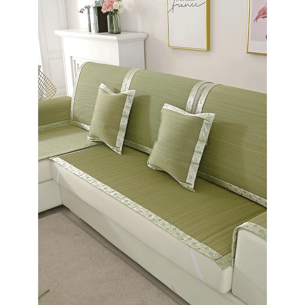 夏季草席凉席沙发垫竹席夏天款凉垫坐垫子藤竹清凉防滑沙发套罩巾