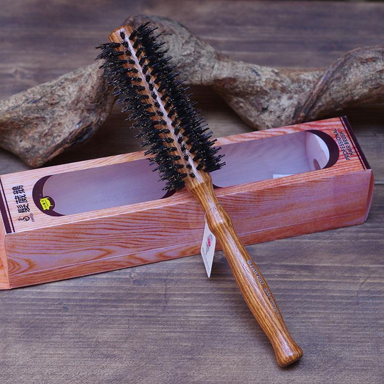 台湾发葳鹅圆梳红花梨木鬃毛滚梳卷发梳子梨花梳专业卷发直发造型
