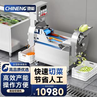 驰能切菜机商用双头电动多功能自动切片切丝机厨房用饺子馅碎菜机