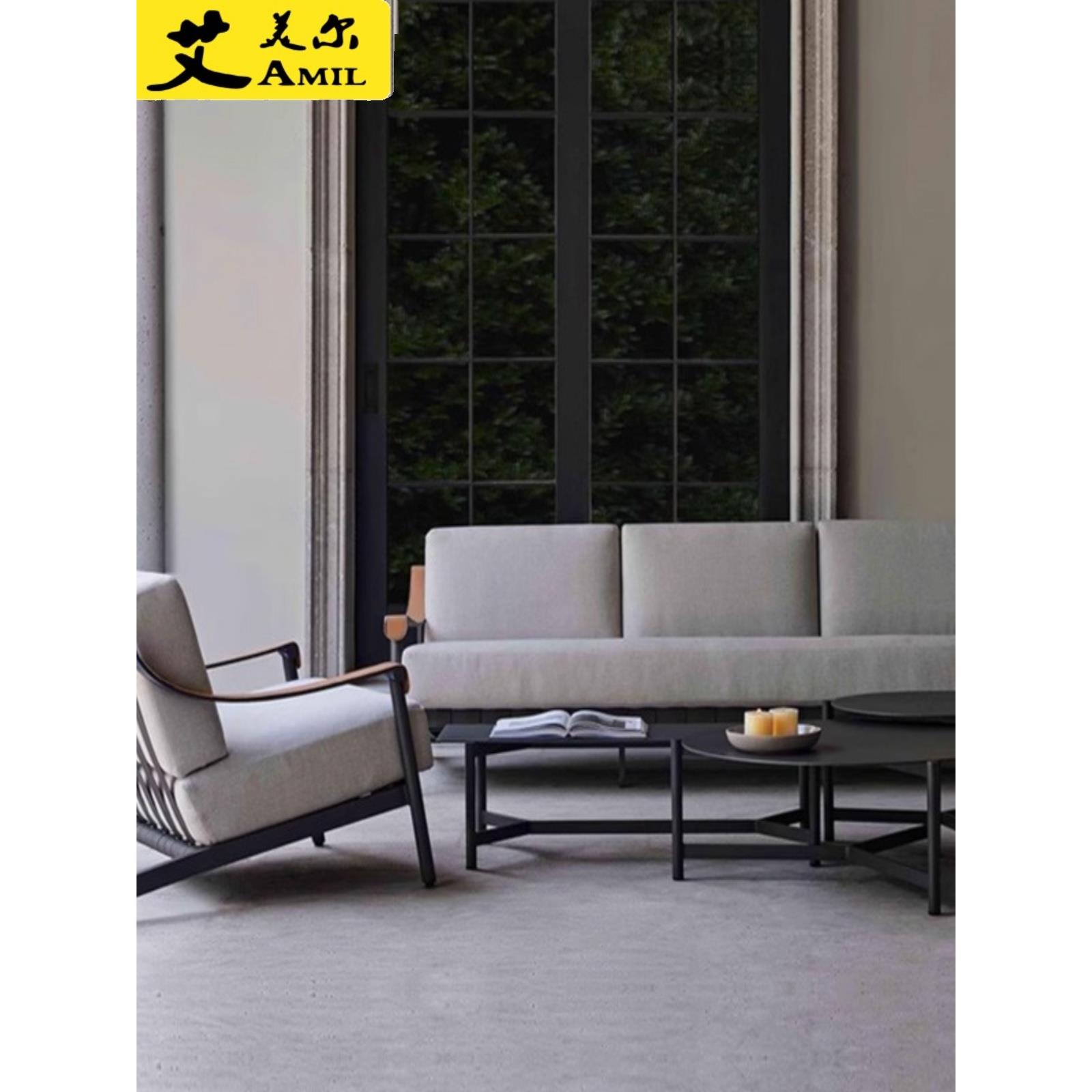 北欧户外藤休闲沙发组合防水防晒庭院露台别墅酒店沙发家具