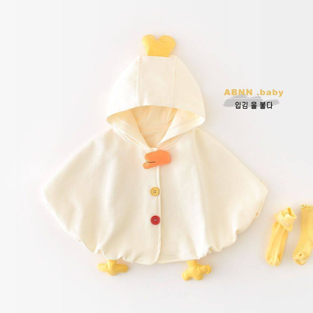 春秋款卡通外出服新生儿-岁防风外出连帽小鸡斗篷披风有吊牌