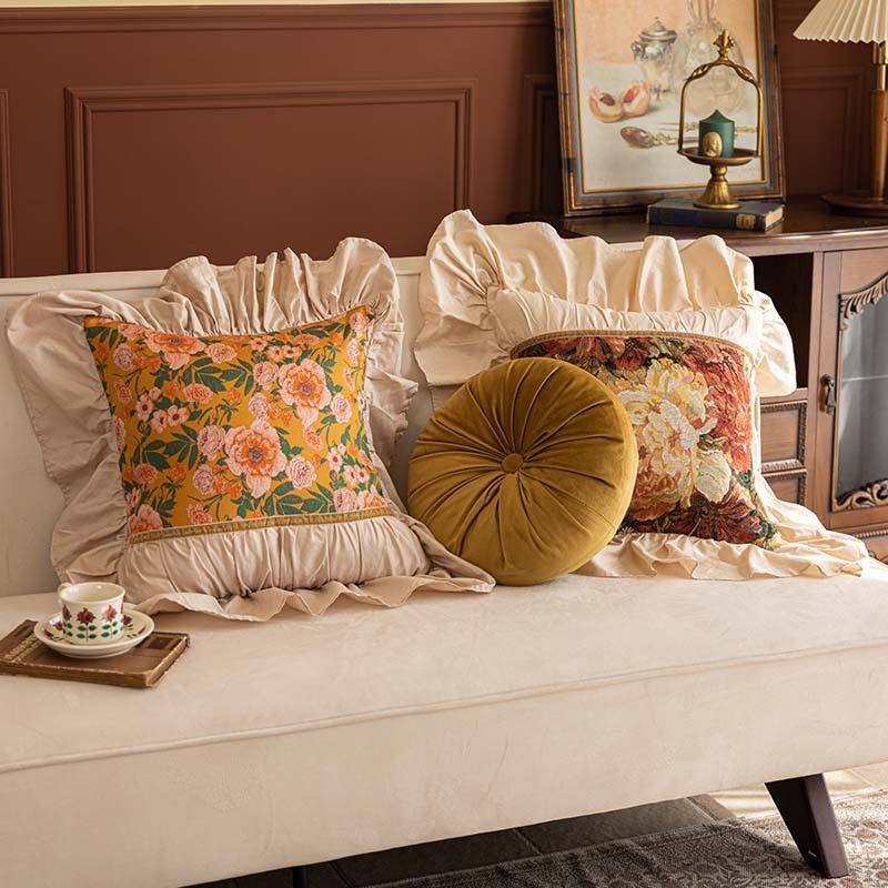 法式轻奢提花方形抱枕客厅装饰大花边沙发靠背卧室氛围感床靠枕,居家布艺,靠垫/抱枕,淘宝优惠券,粉丝福利购,淘宝优惠卷