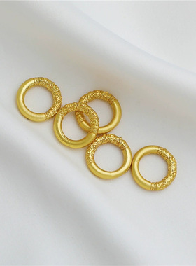 沙金包金保色如意乾坤圈闭口圈编绳手串连接环复古同心圈手工