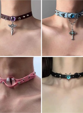 2025欧美时尚潮流女士锁骨链恶魔之眼魅力新款跨境闪耀饰品必买