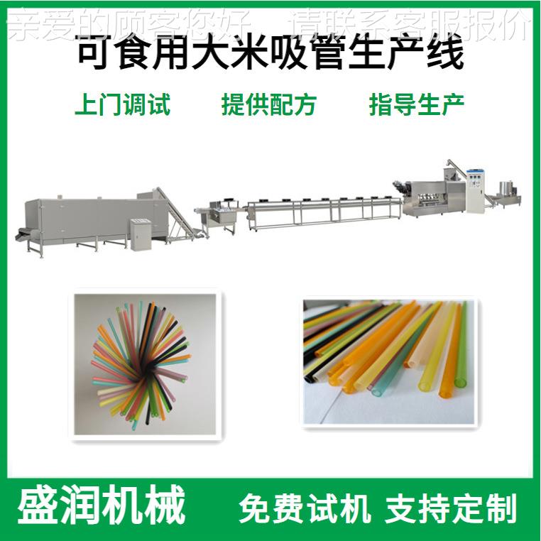 可食用网红大米吸管生产线 可降解大米吸管生产设备 大米吸管机械