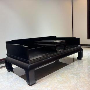 红木老料老挝大红酸枝素面罗汉床明式交趾黄檀实木休闲榻独板睡塌