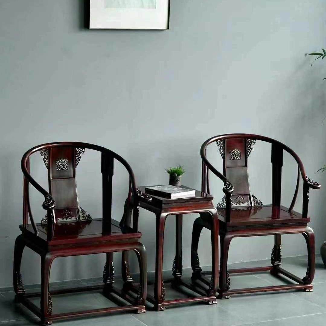 红木家具老挝大红酸枝皇宫椅三件套交趾黄檀圈椅太师椅子黑飘红,住宅家具,红木椅凳,淘宝优惠券,粉丝福利购,淘宝优惠卷