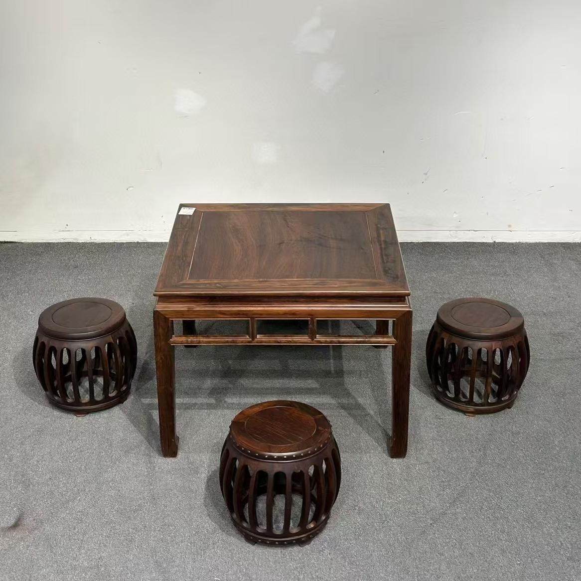 老挝大红酸枝圆台七件套 正品交趾黄檀实木圆桌/休闲桌/餐桌明式,住宅家具,红木边桌几类,淘宝优惠券,粉丝福利购,淘宝优惠卷