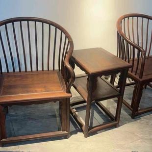 老挝大红酸枝黑飘红独板皇宫圈椅三件套红木中式实木仿古桌子组合