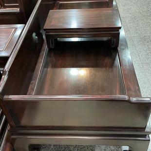 老挝大红酸枝素面罗汉床交趾黄檀明式中式罗汉床明清家具床榻