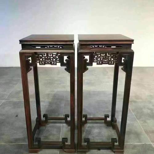 红木花架客厅中式落地式实木大红酸枝石头桌盆景几花架鱼缸置物架