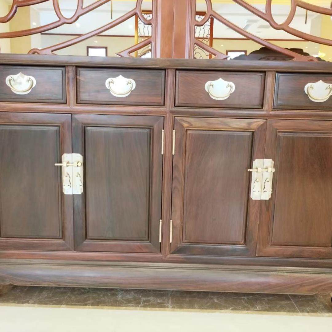 老挝大红酸枝全独板餐边柜古典红木家具茶水柜实木储物柜多用途柜