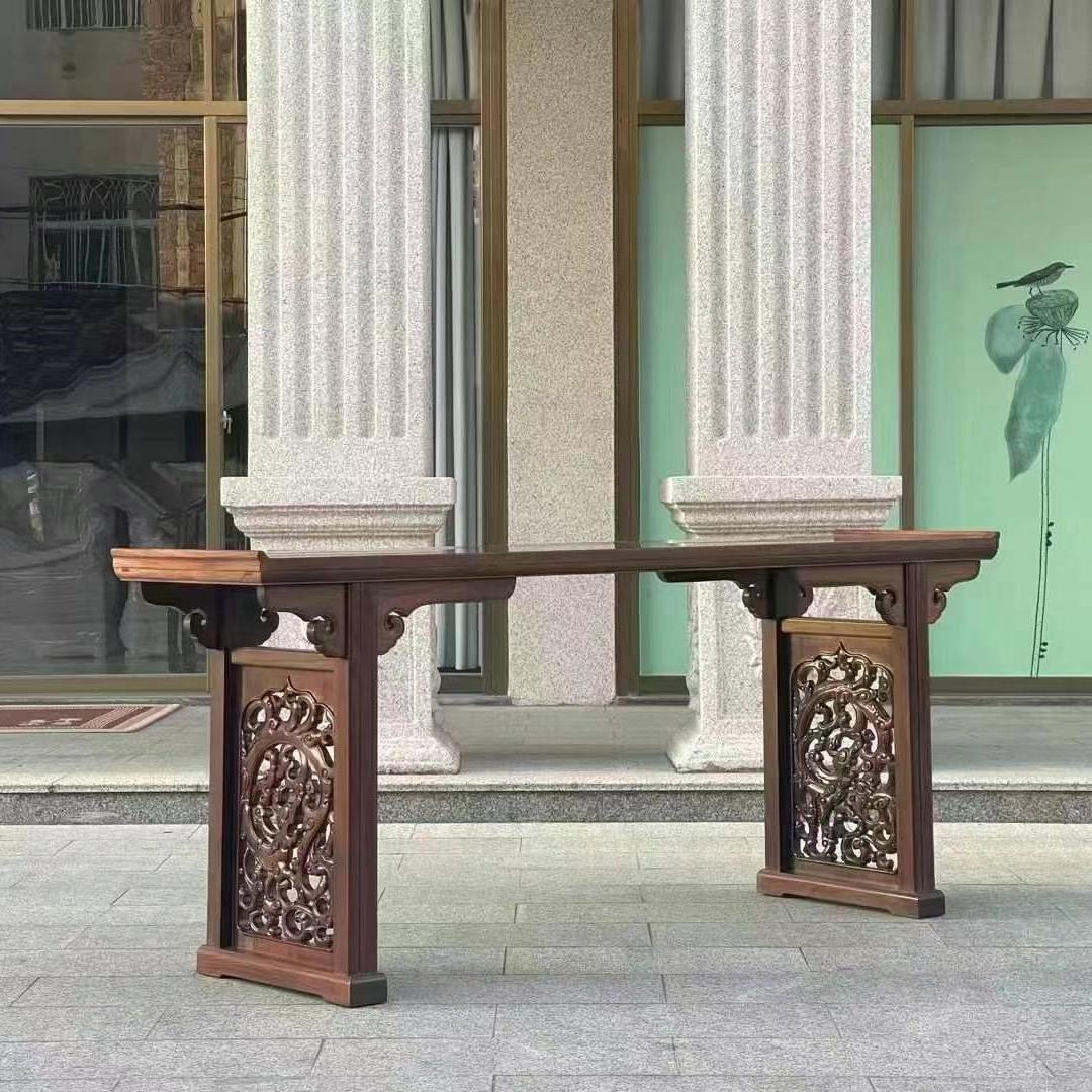 老挝大红酸枝条案供台家俱红木案台实木画案玄关台交趾黄檀家具