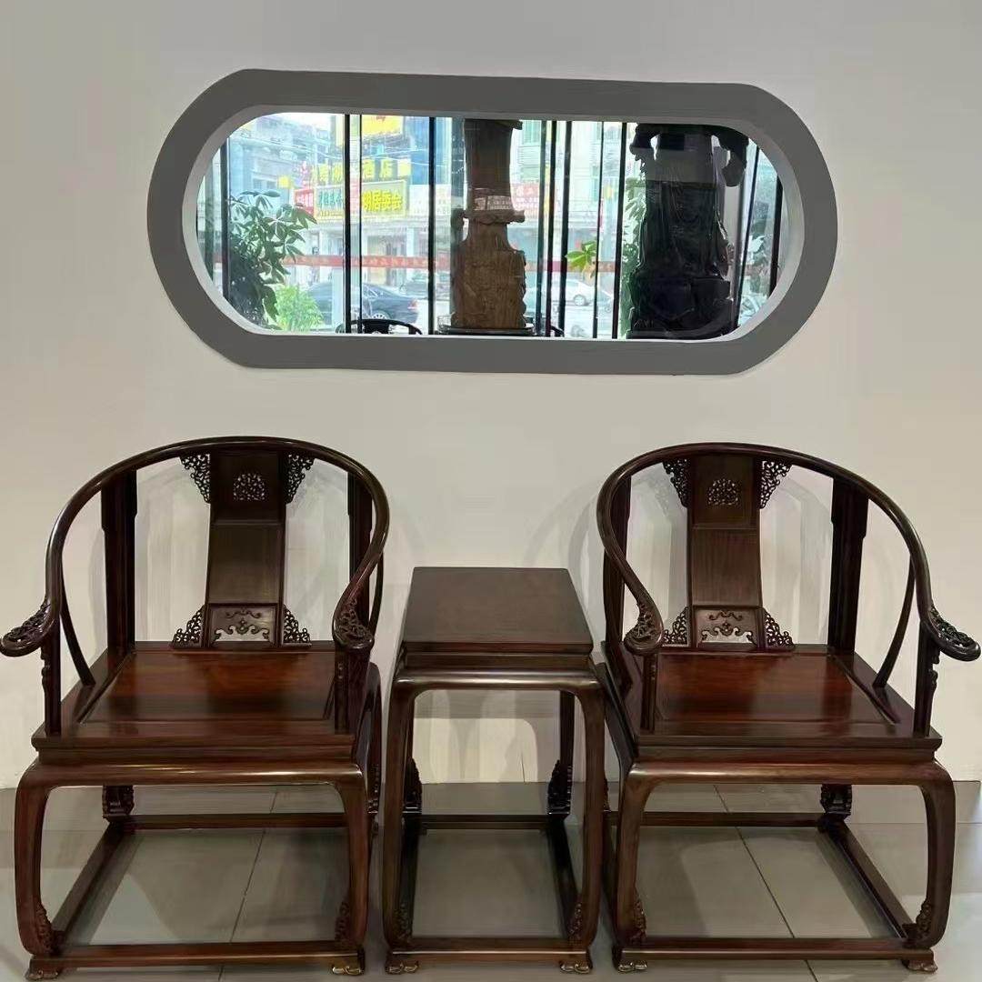 老挝大红酸枝老料圈椅皇宫圈椅三件套红木仿古家具会客椅扶手椅,住宅家具,红木椅凳,淘宝优惠券,粉丝福利购,淘宝优惠卷