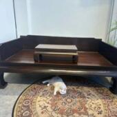 老挝大红酸枝定制款 家具 三围独板红木家具罗汉床交趾黄檀中式