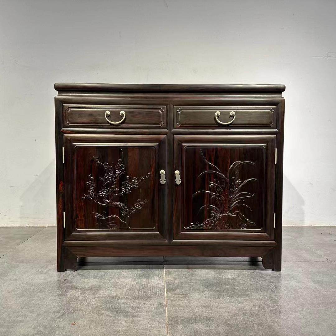 红木家具大红酸枝交趾黄檀明式艺术木质透雕螭龙纹双门方角柜餐边,住宅家具,红木餐边柜,淘宝优惠券,粉丝福利购,淘宝优惠卷