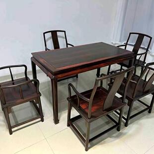 仙游红木家具老挝大红酸枝茶桌六件套实木仿古泡茶桌原木中式休闲