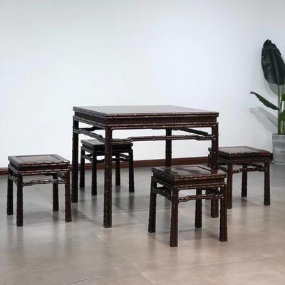 老挝大红酸枝书桌办公桌休闲桌两件套国标红木半成品毛胚料正品