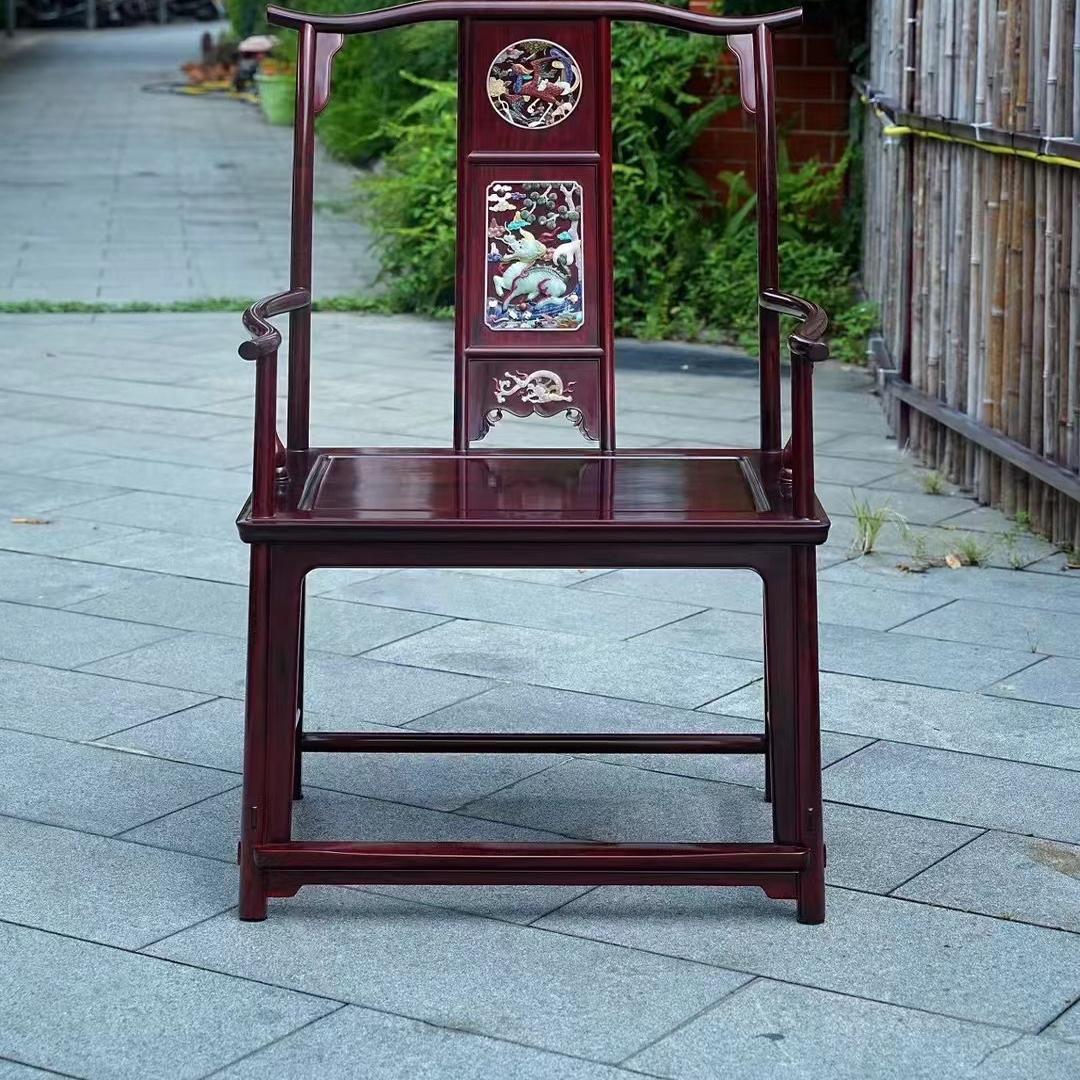 红木家具印度小叶紫檀皇宫椅圈椅三件套中式檀香紫檀实木太师椅