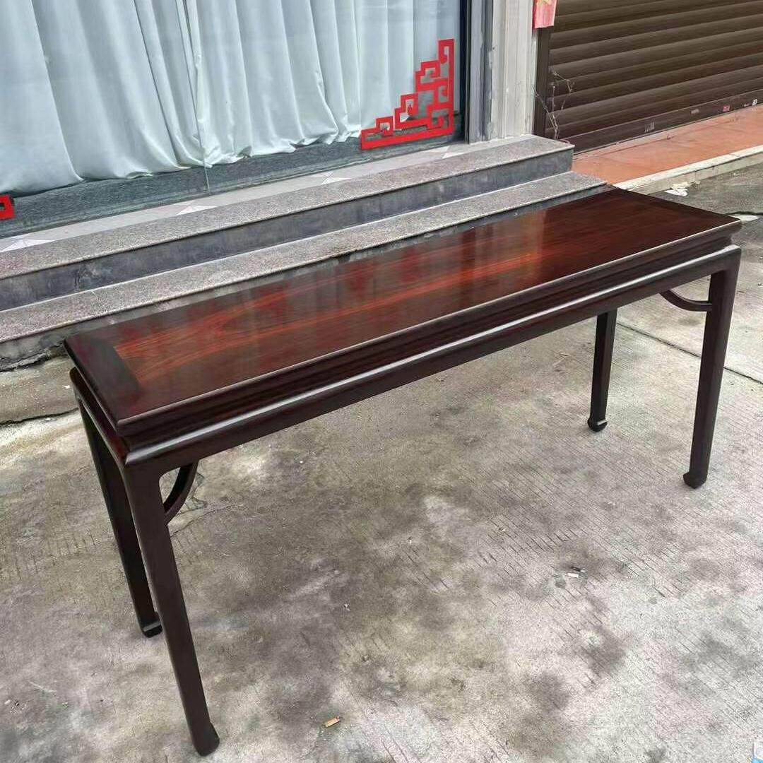 老挝大红酸枝家具中堂玄关桌子组合中式实木交趾黄檀红木条案明清