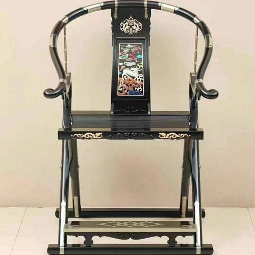 明式红木交椅头把椅老挝大红酸枝木主人椅交趾黄檀折叠靠背椅定制