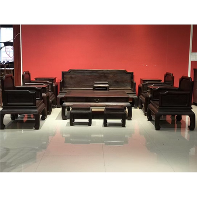 组合实木酸枝大红沙发中式