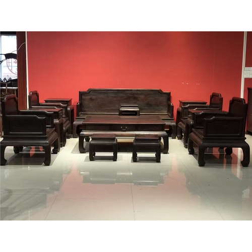 组合实木酸枝大红沙发中式