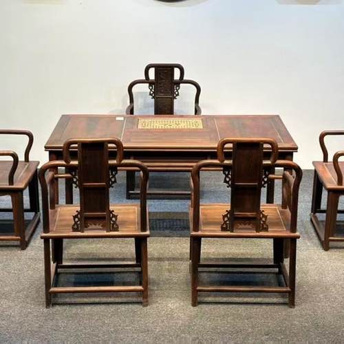 红木茶桌大红酸枝茶桌椅组合古典交趾黄檀干泡茶台新中式茶几家具