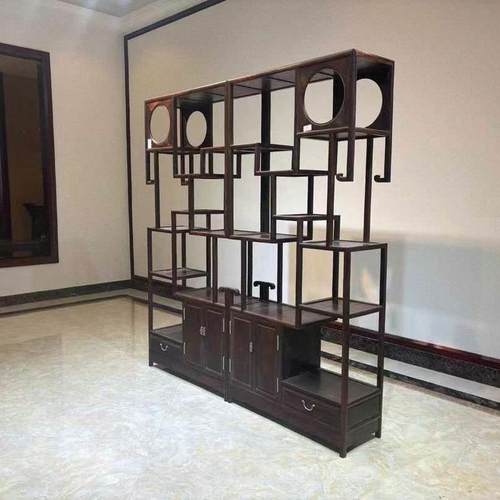 大红酸枝黑飘红料明式博古架红木多宝阁中式实木家具古董架置物架