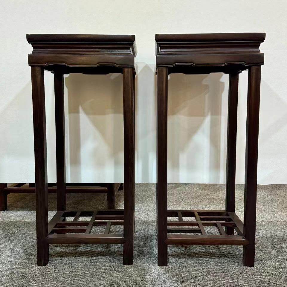 大红酸枝嵌景泰蓝故宫复刻款花架底座红木中式盆景托架收纳置物架,住宅家具,红木边桌几类,淘宝优惠券,粉丝福利购,淘宝优惠卷