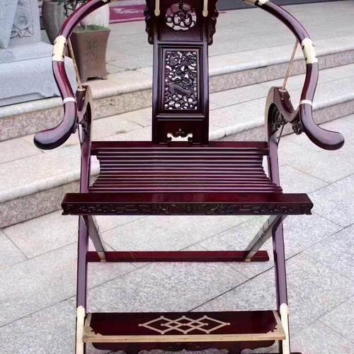 明式红木家具老挝大红酸枝头把交椅中式折叠椅圈椅靠背椅