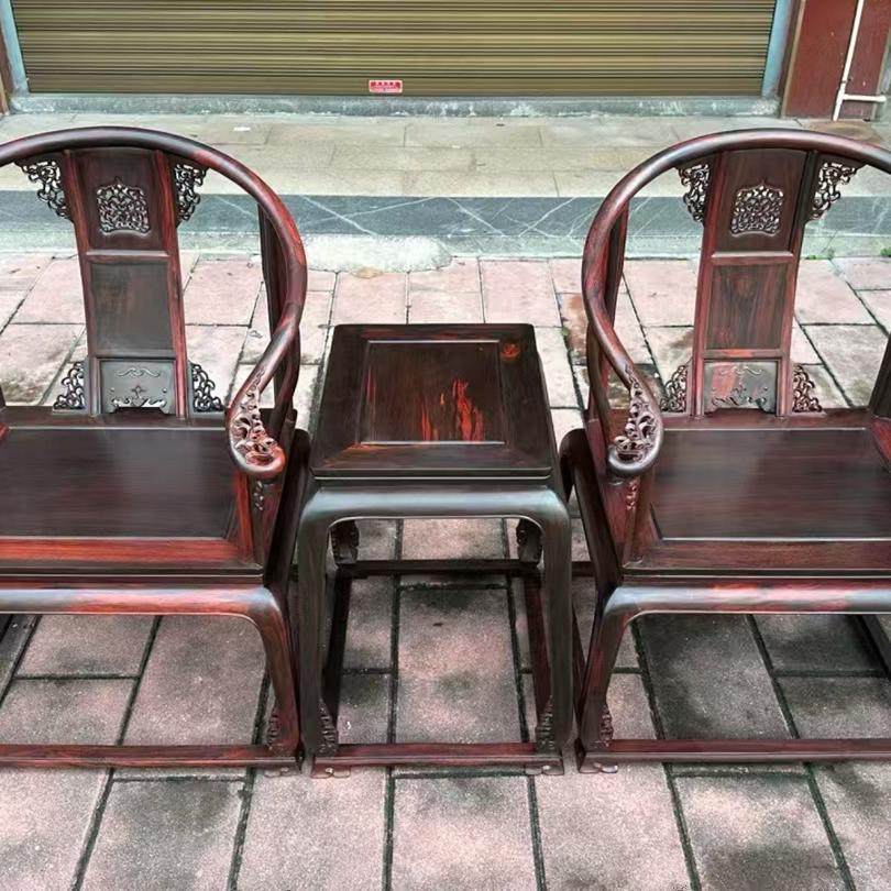 红木家具大红酸枝皇宫圈椅交趾黄檀太师椅中式主人茶椅子三件套,住宅家具,红木椅凳,淘宝优惠券,粉丝福利购,淘宝优惠卷
