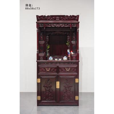 血檀佛龛神台立柜供奉架佛台供奉桌财神爷菩萨紫檀木佛像家用供桌