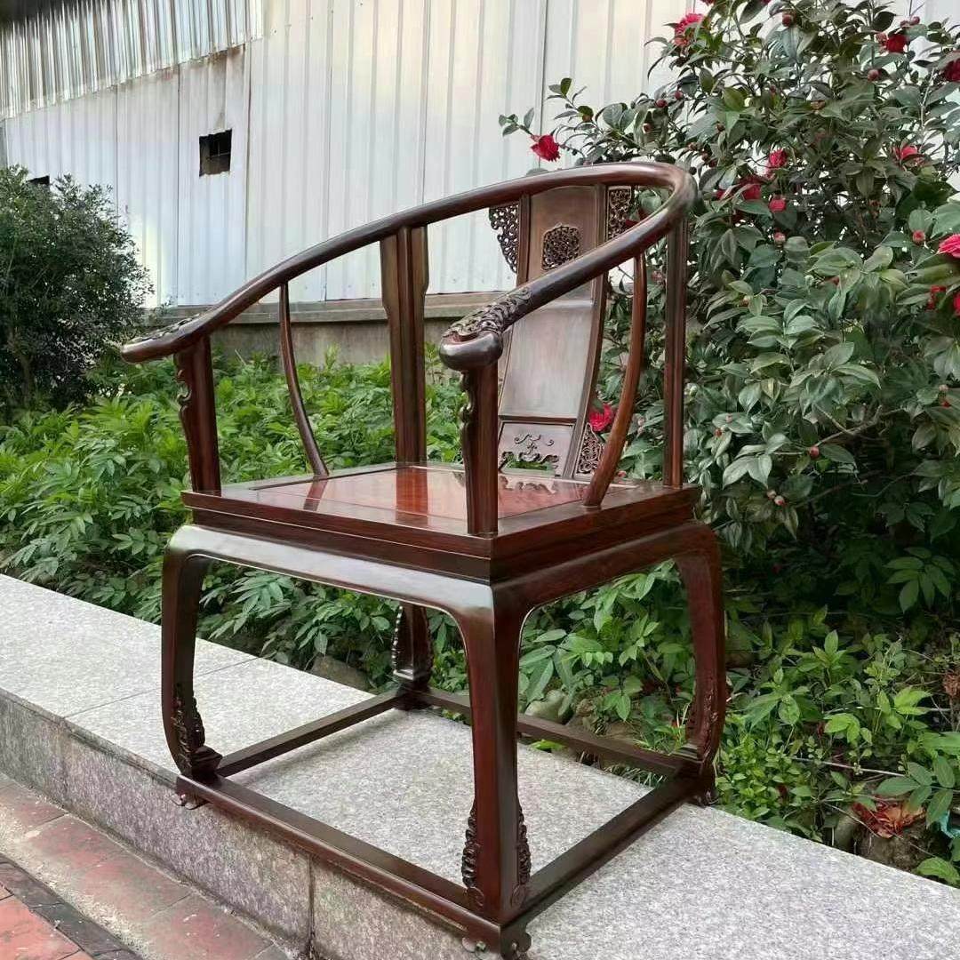 明式红木家具老挝大红酸枝安思远圈椅交趾黄檀中式实木主人椅雕花,住宅家具,红木椅凳,淘宝优惠券,粉丝福利购,淘宝优惠卷