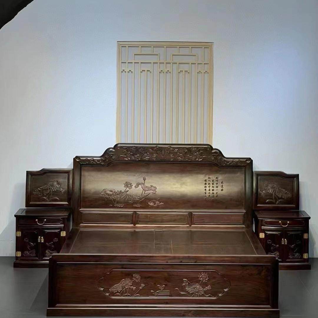 红木家具大红酸枝鸳鸯戏水高低床三件套架子床卧室红木床交趾黄檀,住宅家具,红木床,淘宝优惠券,粉丝福利购,淘宝优惠卷