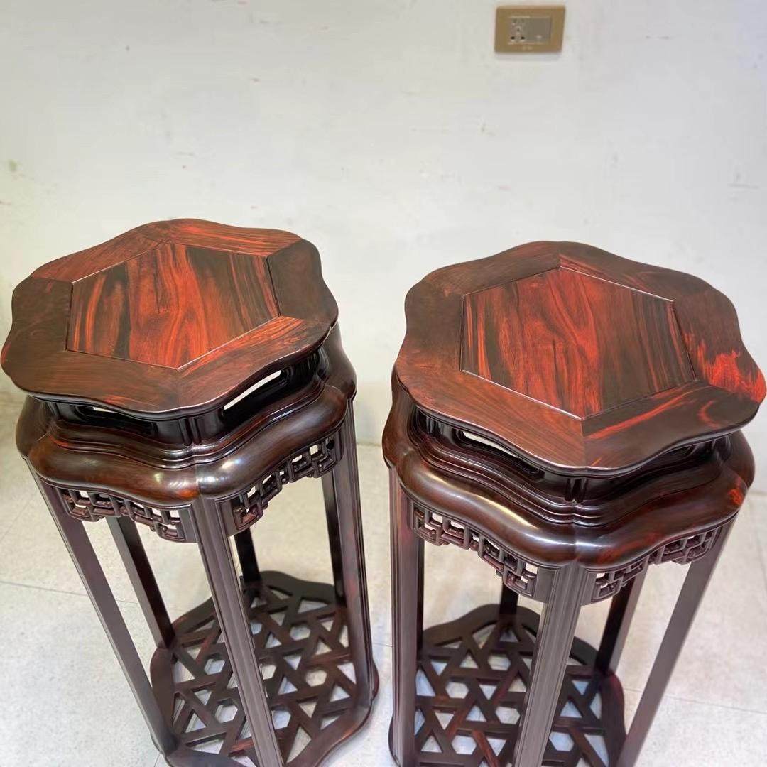 老挝大红酸枝花架交趾黄檀绳璧纹花几方形盆景架中式红木客厅香几,住宅家具,红木边桌几类,淘宝优惠券,粉丝福利购,淘宝优惠卷