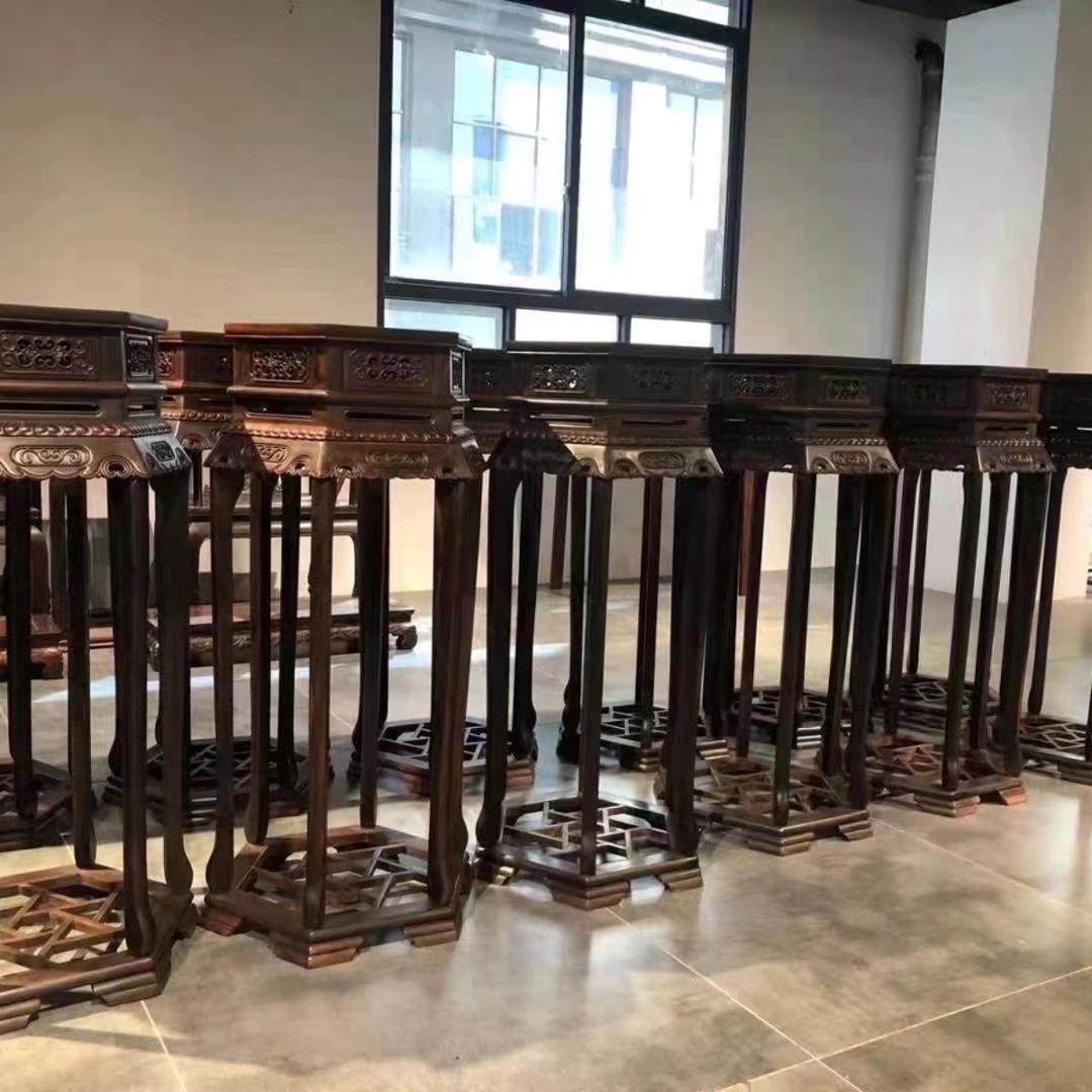 大红酸枝明式方花架拐子纹方几红木花几交趾黄檀盆景架方形香几,住宅家具,红木边桌几类,淘宝优惠券,粉丝福利购,淘宝优惠卷